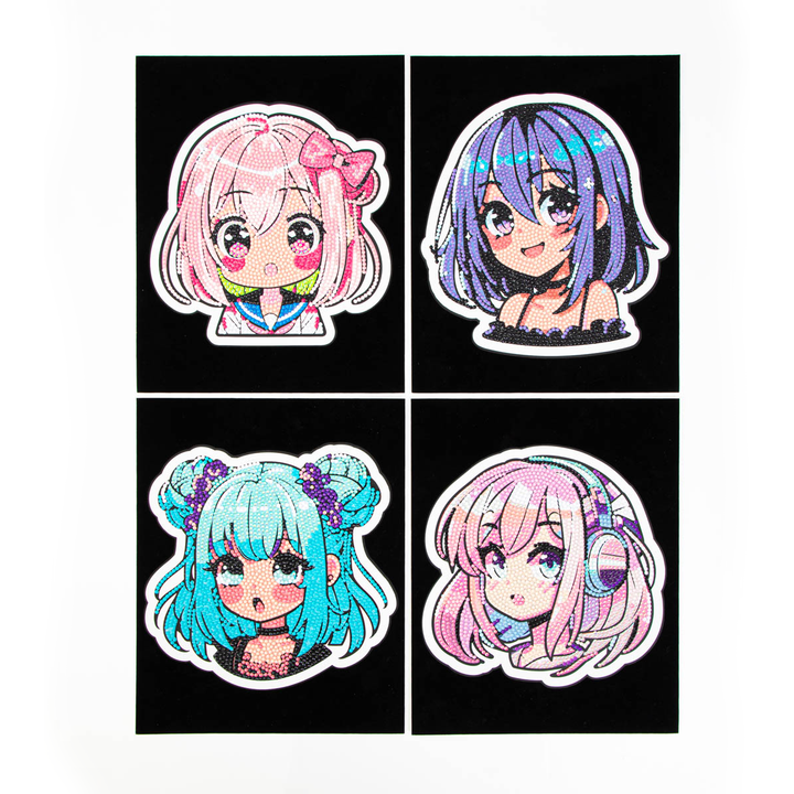 Diamond Dotz Neon Flock Anime Girls - 8.0" x 10.0"