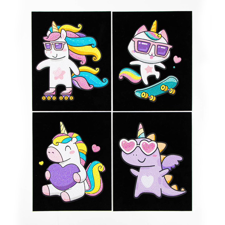 Diamond Dotz Neon Flock Unicorns - 10.0" x 8.0"