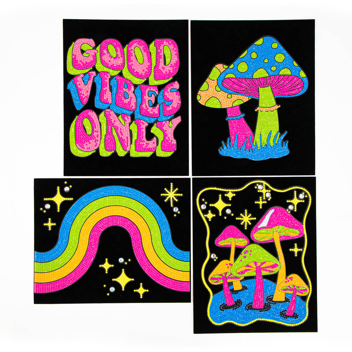 Neon Good Vibes Kit | Diamond Painting Kits Neon | Diamond Dotz