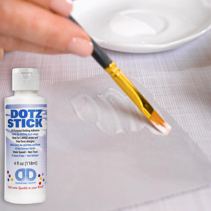 Diamond Dotz Dotz Stick Adhesive and Dotz Guard Set - 2 x 4 oz Bottles with Brush