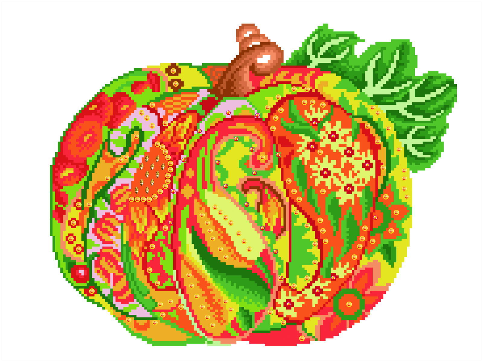 Autumn Pumpkin Amber Sparkle | Diamond Painting Kits Fall