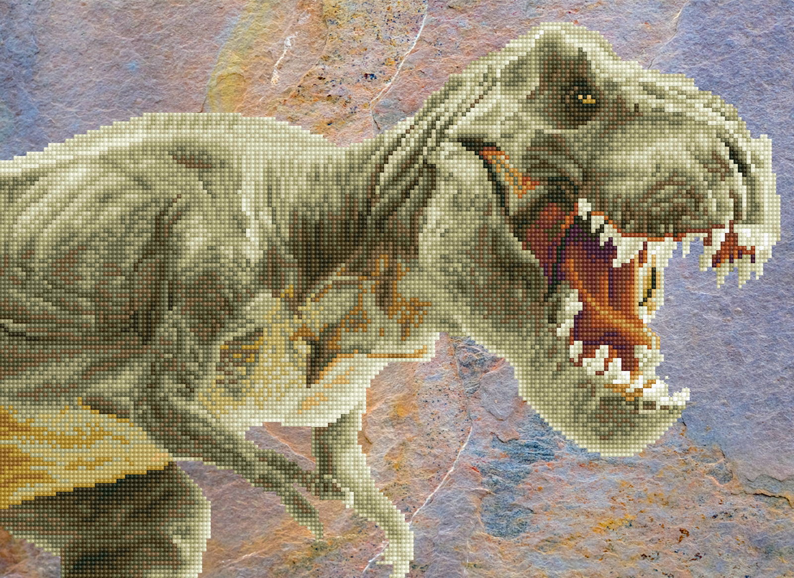 Diamond Painting Quadrato 40x50 Cm Dinosauro Per Adulti E Bambini, Kit Completo Mosaico 5D Fai Da Te Con Diamantini Quadrati