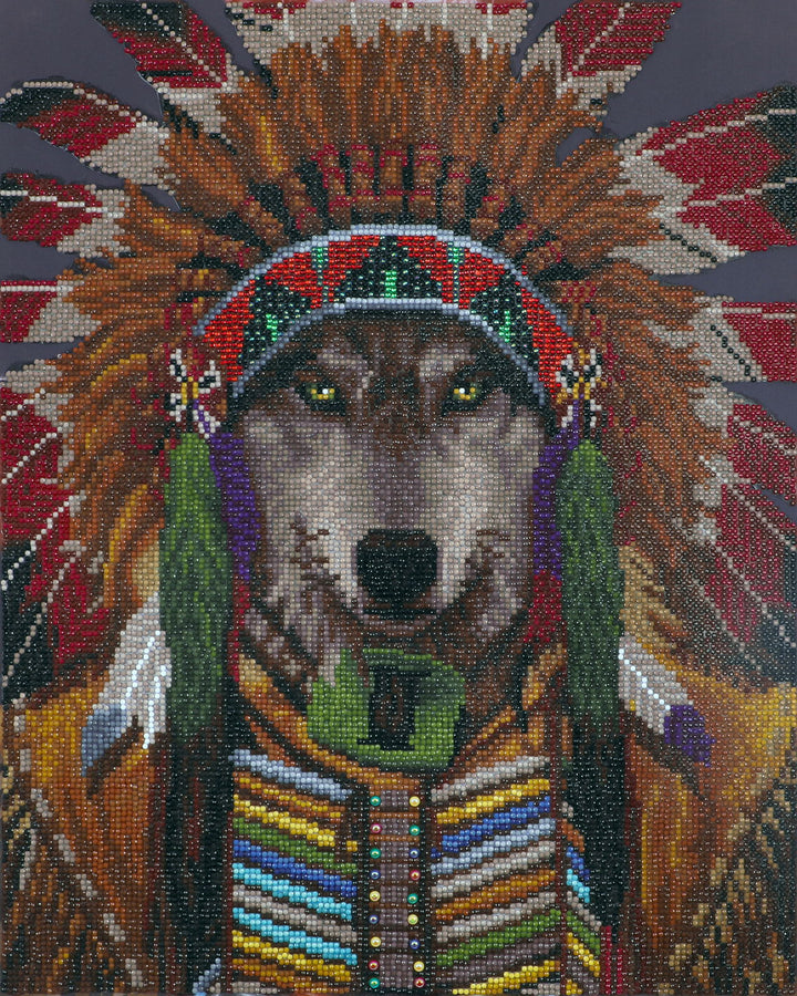 Diamond Dotz Wolf Spirit Chief - 15.8" x 19.7"