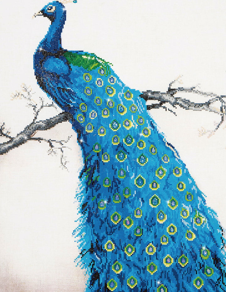 Diamond Dotz Blue Peacock - 23.6" x 33.1"