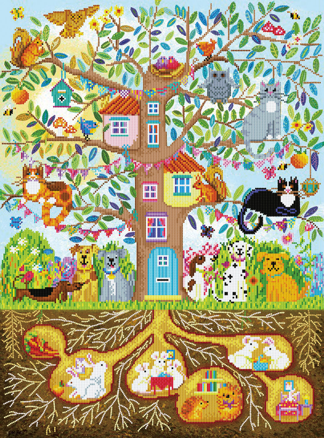 Diamond Dotz Tree House Family - 22.4" x 30.3"
