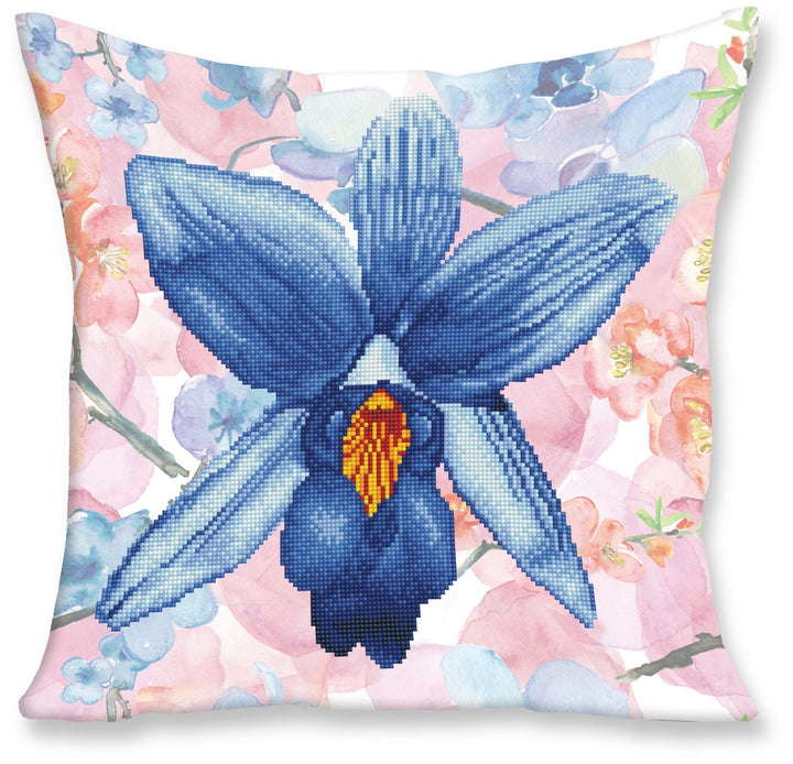 Diamond Dotz Sparkle Garden Blue Pillow - 17.7" x 17.7"