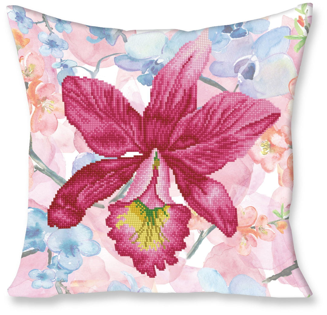 Diamond Dotz Diamond Dotz Pillow Kit Sparkle Garden Pink - Diamond Painting Artwork Kit - 17.72 - 17.72 in