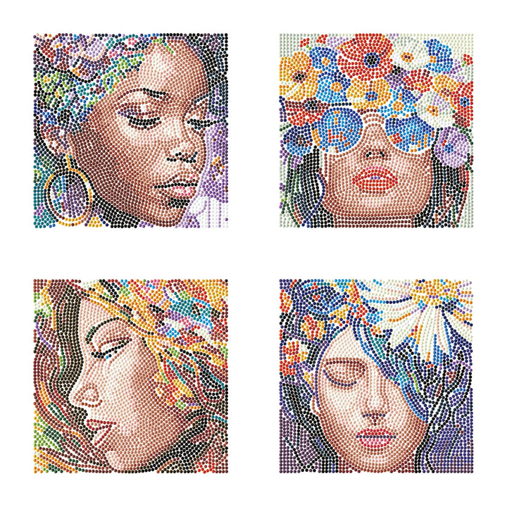 Diamond Dotz Mini Dotz Four Beauties Diamond Painting - 5.0" x 5.0"
