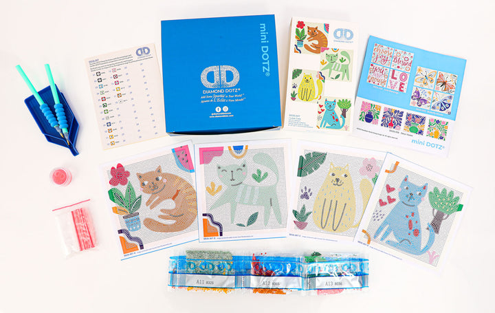 Diamond Dotz Mini Dotz I Love Cats - 5.0" x 5.0"