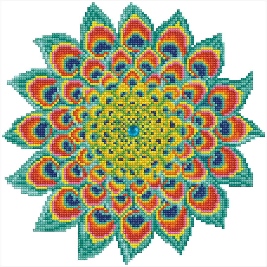 Diamond Dotz Peacock Mandala - 12.6 x 12.6 in