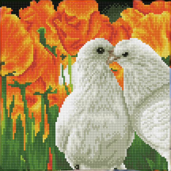 Diamond Dotz Kissing Doves - 12.0" x 12.0"