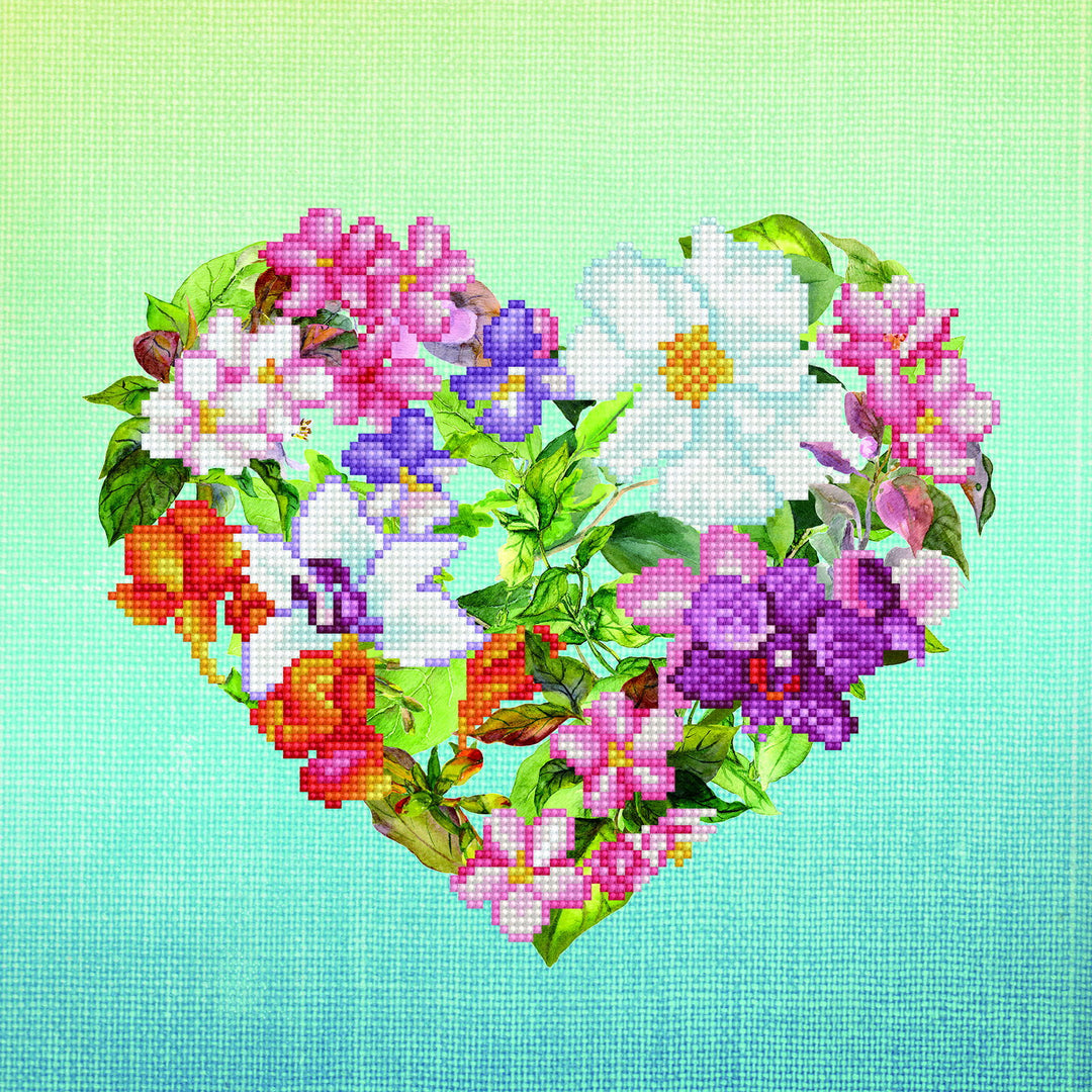 Diamond Dotz Flower Heart - 12.6 x 12.6 in