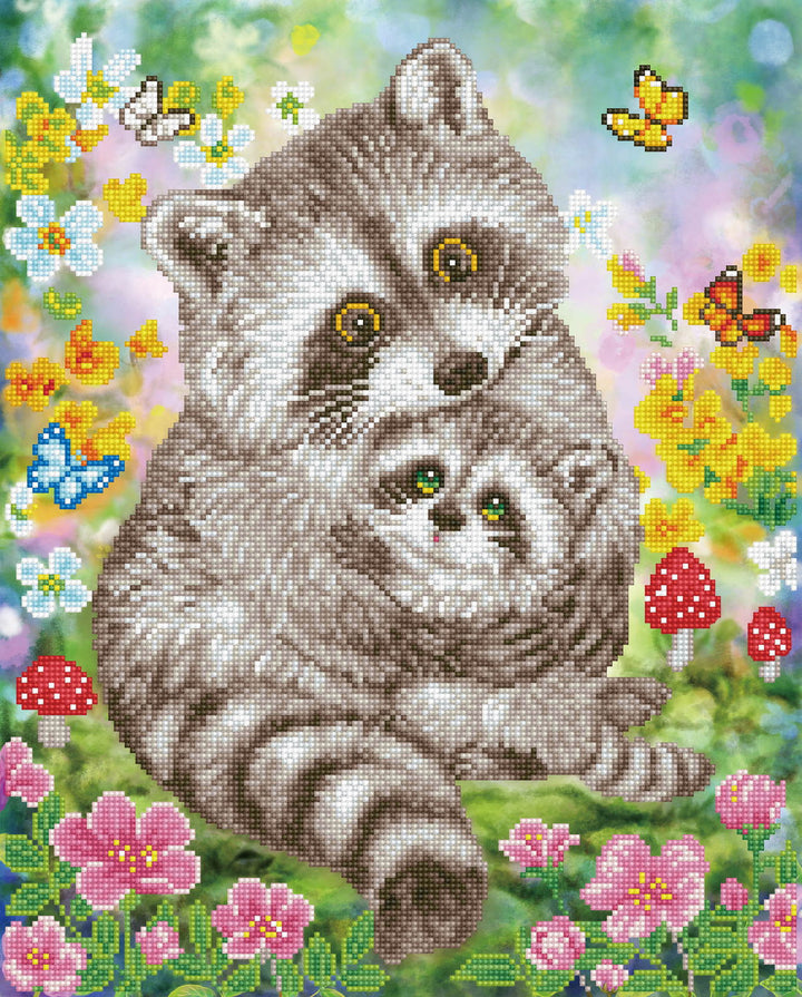 Diamond Dotz Sweet Racoons - 16.5" x 20.5"