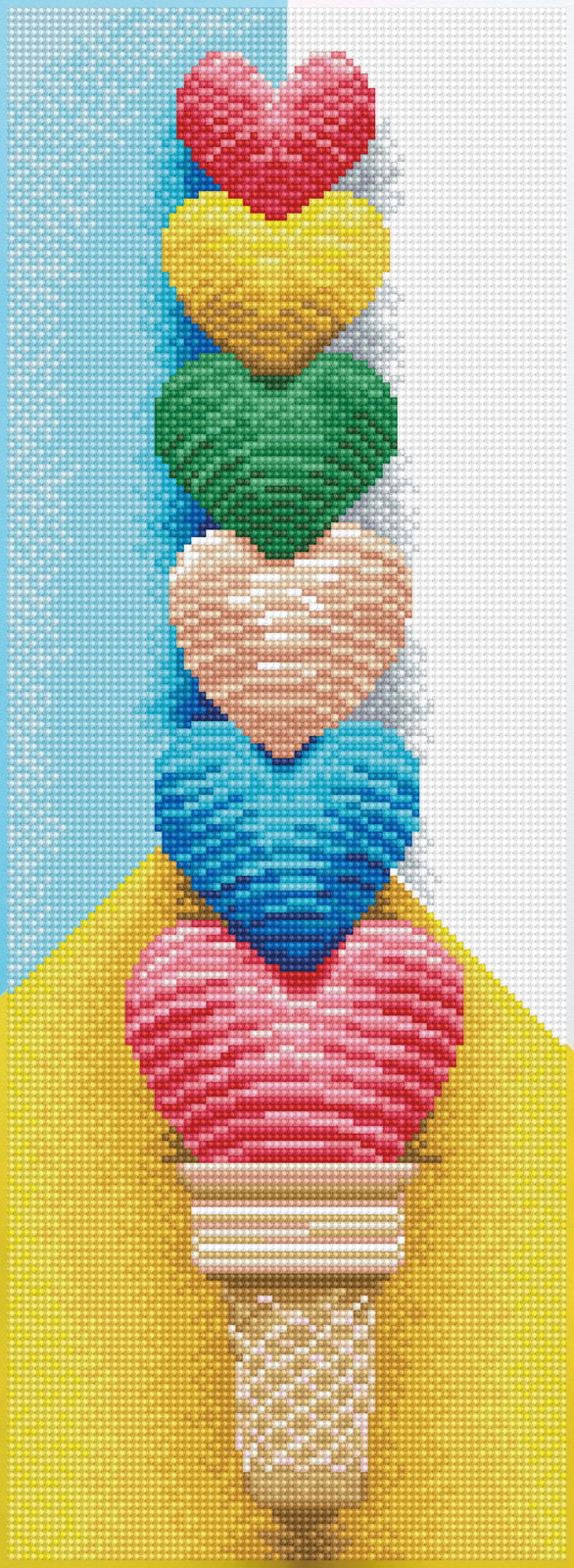 Icecream Hearts | Diamond Painting Kits Summer | Diamond Dotz