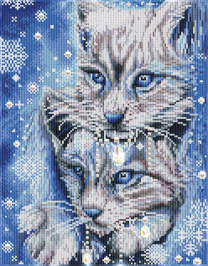 Diamond Dotz Blue Winter Lynx - 13.8" x 17.7"