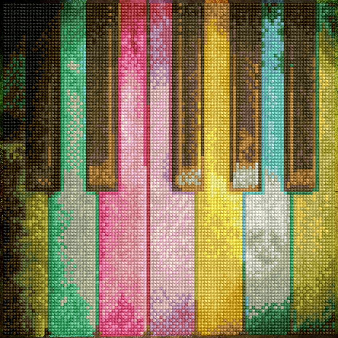 Diamond Dotz Piano Rainbow with Frame - 11.81 x 11.81 in