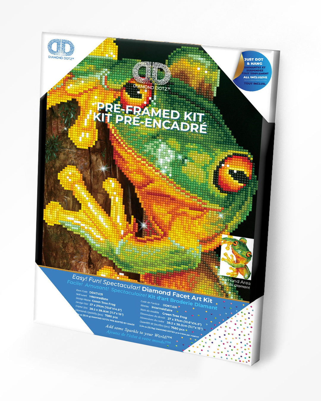 Diamond Dotz Green Tree Frog with Frame - 14.57 x 10.63 in