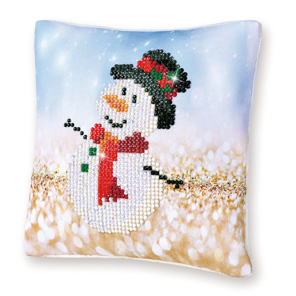 Diamond Dotz Snowman Top Hat Pillow Diamond Painting Artwork Kit