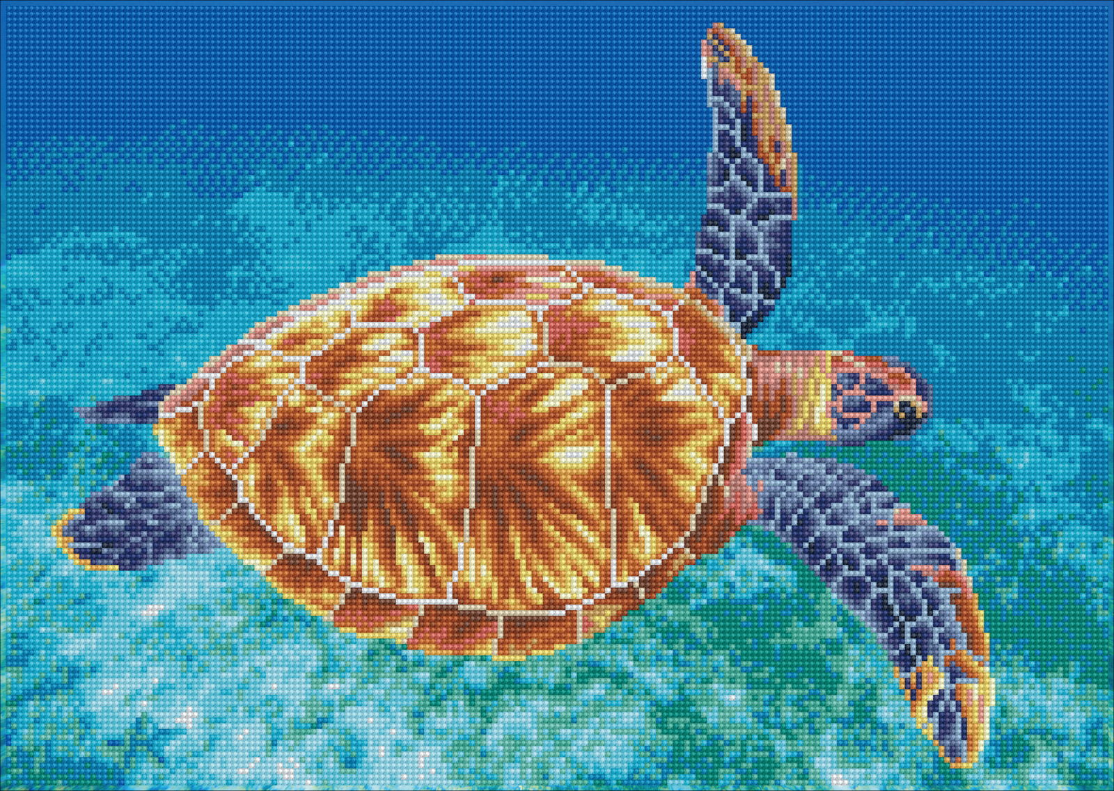 Zariocy 5D Fai Da Te Diamond Painting Completo Kit Oceano, Pittura Mosaico Diamante Painting Animale Tartaruga Ricamo A Punto Croce Artigianato Per La Decorazione Della Parete Di Casa 30x40cm