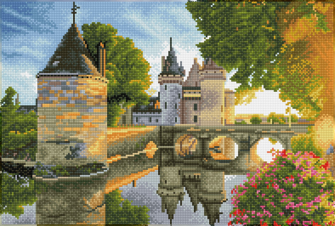 Diamond Dotz River Castle - Pre-Framed - 13.78 x 20.47 in
