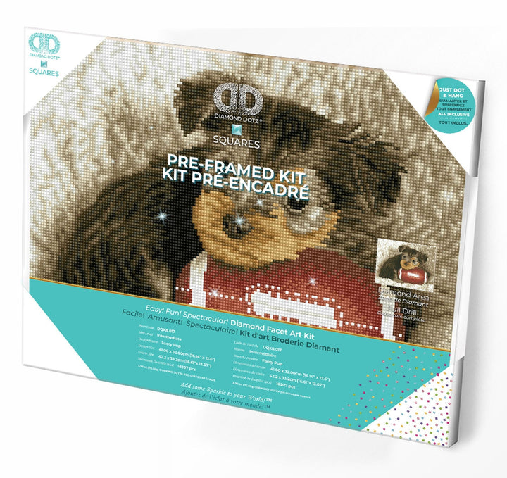 Diamond Dotz Footy Pup Pre-Framed Kit - 16.1" x 12.6"