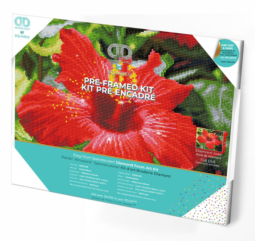 Diamond Dotz Hibiscus in bloom Pre-Framed Kit - 16.1" x 12.6"