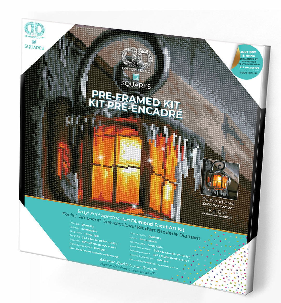 Diamond Dotz Frosty Light - Pre-Framed Kit - 13.58 x 13.58 in