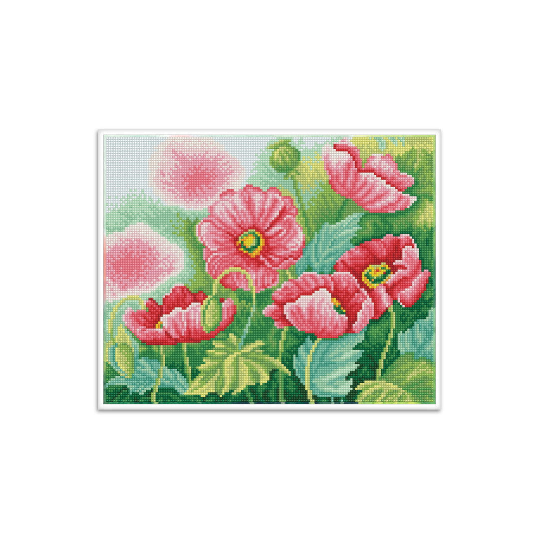 Diamond Dotz Watercolour Poppies Pre-Framed Kit - 14.6" x 11.8"