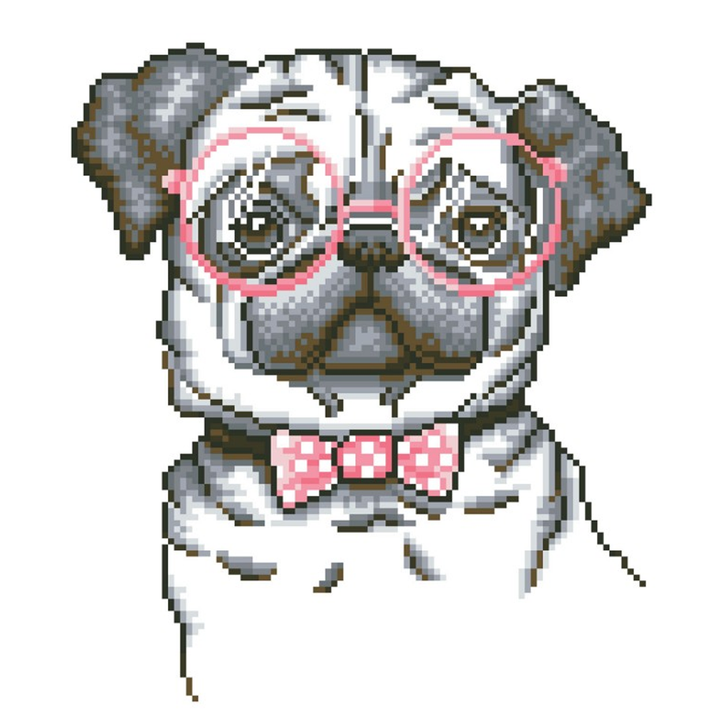 Diamond Dotz Hug A Pug with Frame - 13.8" x 13.8"