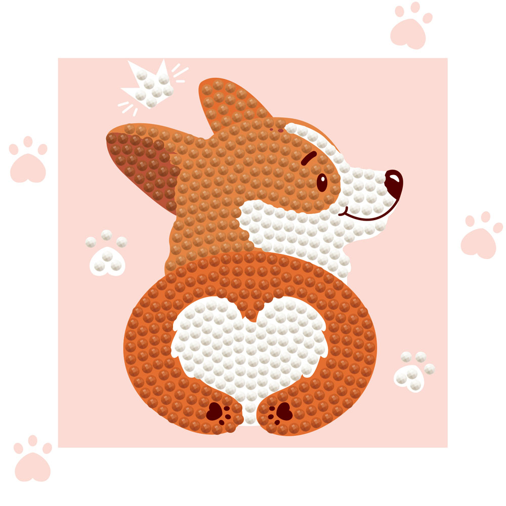 Quick Dotz Corgi Love | Diamond Painting Kits for Kids | Diamond