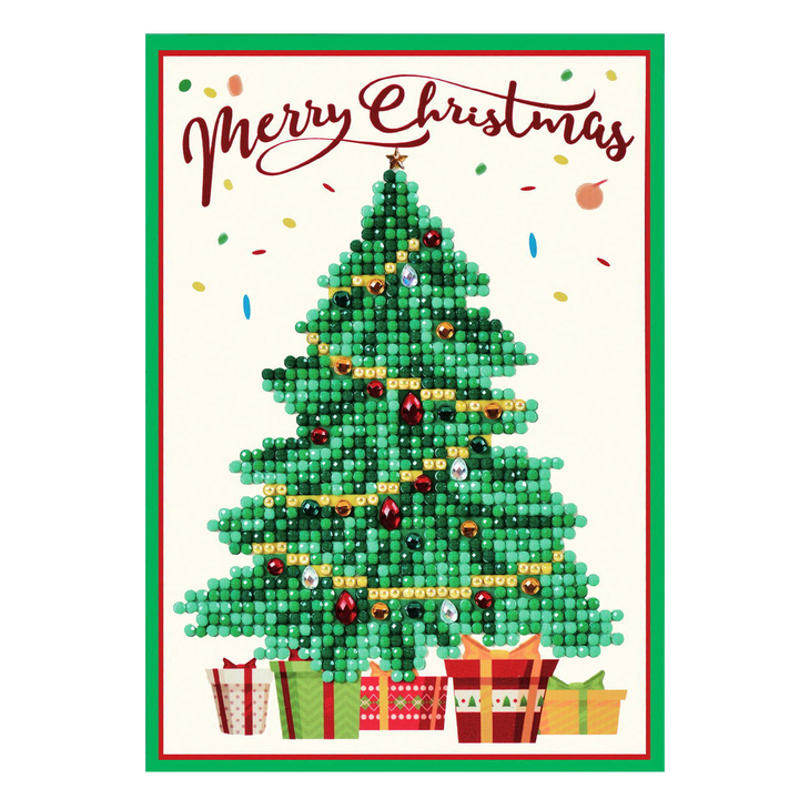Diamond Dotz Merry Christmas Tree Greeting Card - 5.0" x 7.0"