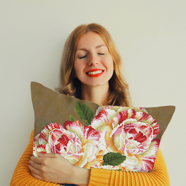 Diamond Dotz Camellia & Rose Bouquet - 17.7" x 17.7"