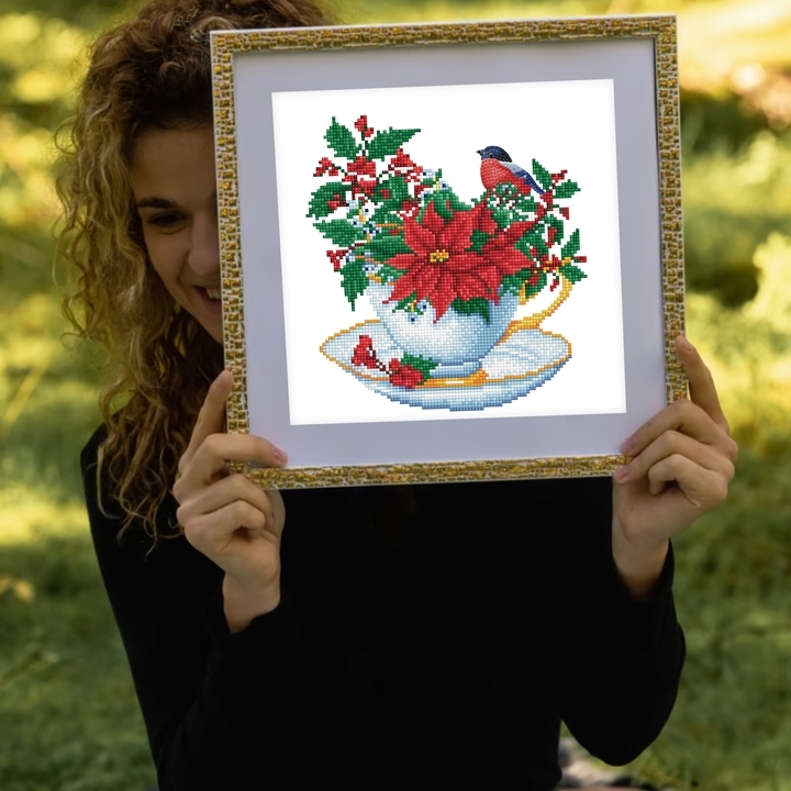 Diamond Dotz Festive Cuppa - 12.6" x 12.6"