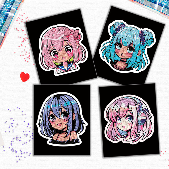 Diamond Dotz Neon Flock Anime Girls - 8.0" x 10.0"