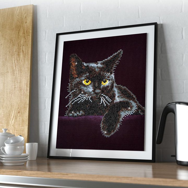 Diamond Dotz Midnight Cat - 11.0" x 14.0"