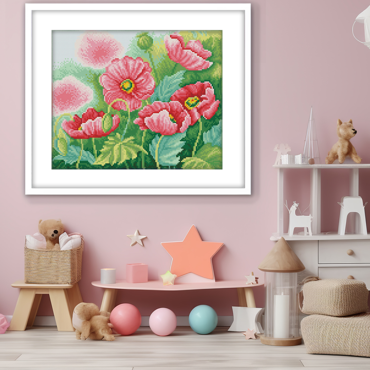 Diamond Dotz Watercolour Poppies - 14.6" x 11.8"