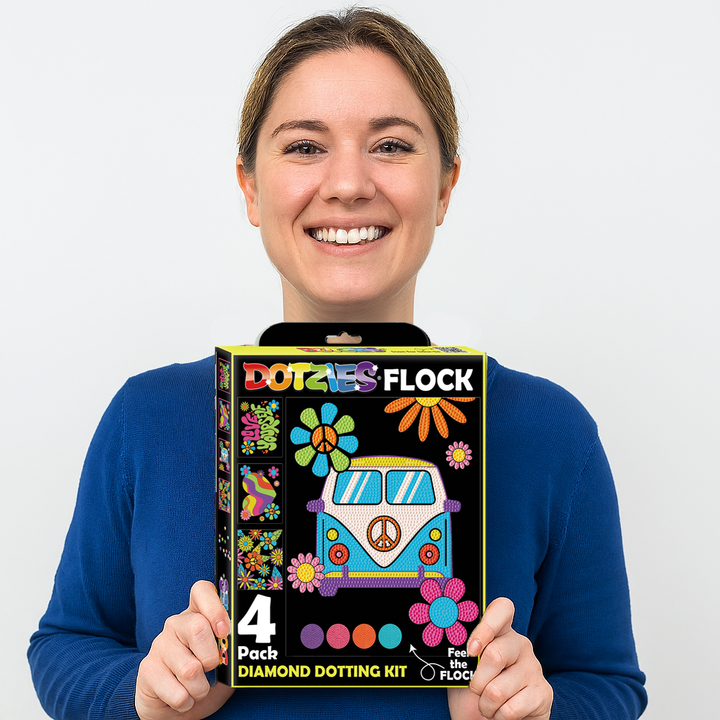 Diamond Dotz Neon Flock Peace & Love - 10.0" x 8.0"