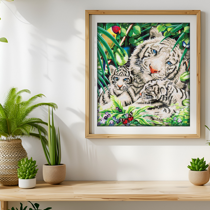 Diamond Dotz White Tiger Cubs - 20.5" x 20.5"