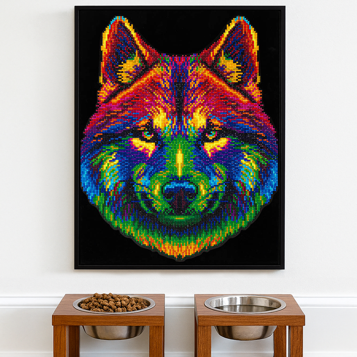 Diamond Dotz Neon Flock Wolf - 14.0" x 18.0"