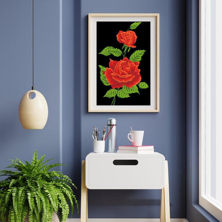 Diamond Dotz Red Rose Corsage - 10.6" x 16.5"