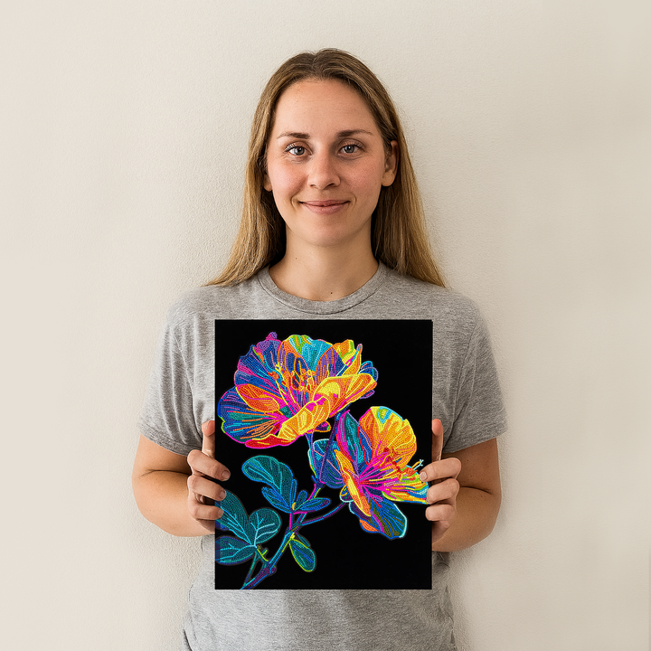 Diamond Dotz Neon Flock Floral - 14.0" x 18.0"