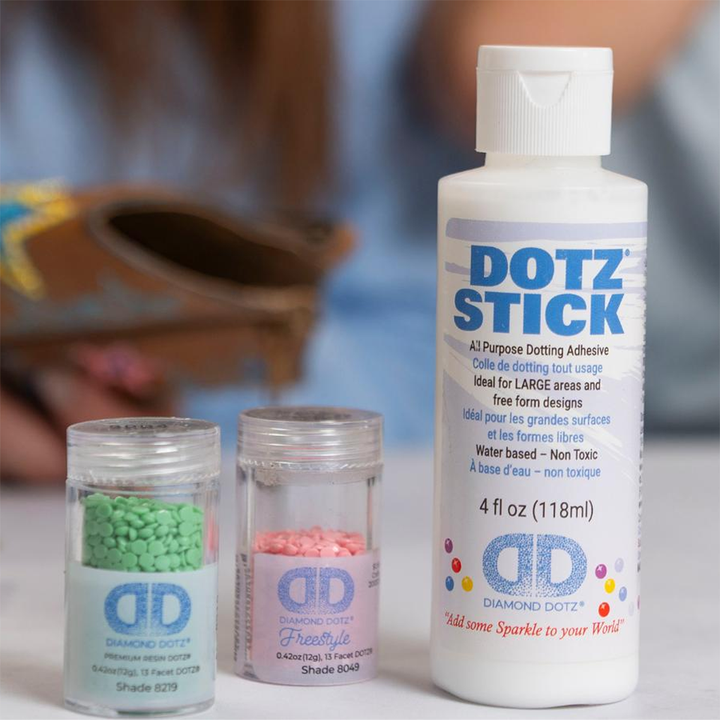 Diamond Dotz Dotz Stick Adhesive and Dotz Guard Set - 2 x 4 oz Bottles with Brush
