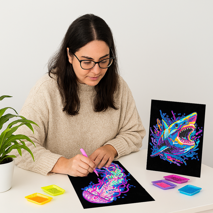 Diamond Dotz Neon Flock Sea Life - 10.0" x 8.0"