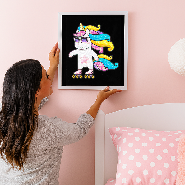 Diamond Dotz Neon Flock Unicorns - 10.0" x 8.0"