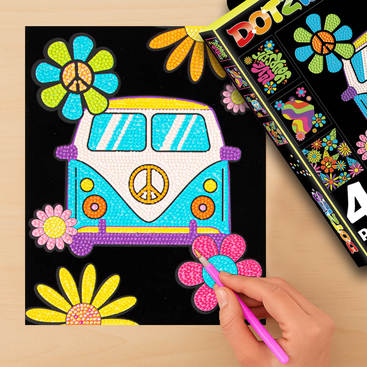 Diamond Dotz Neon Flock Peace & Love - 10.0" x 8.0"