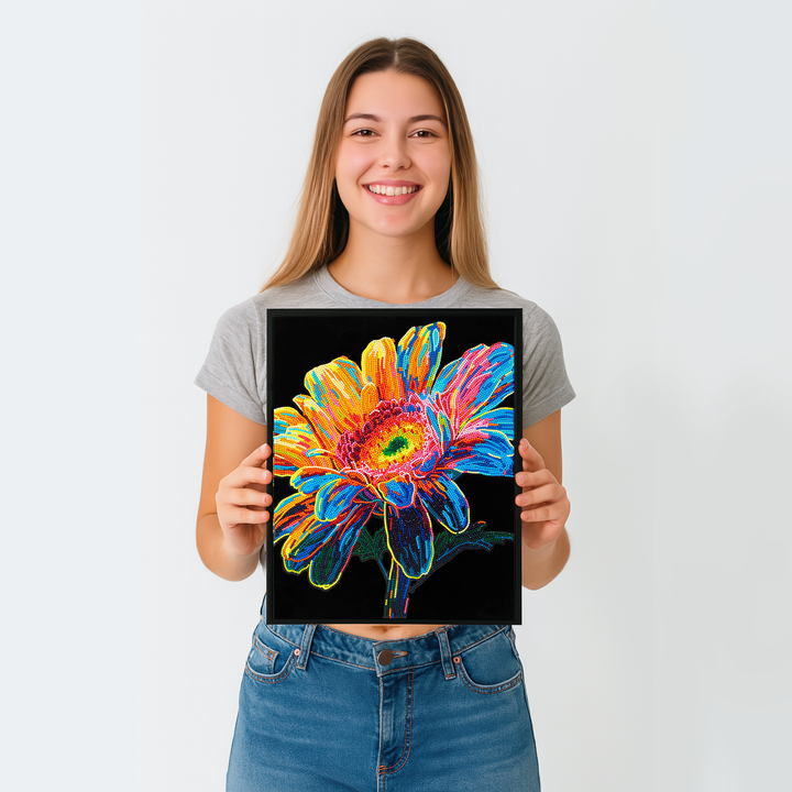 Diamond Dotz Neon Flock Gerbera - 14.0" x 18.0"