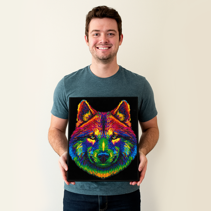 Diamond Dotz Neon Flock Wolf - 14.0" x 18.0"