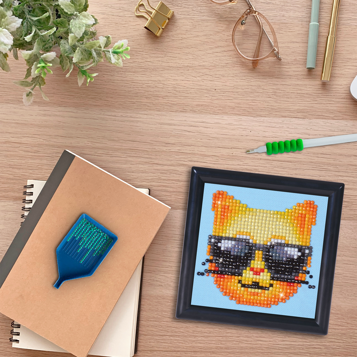 Diamond Dotz Kool Kat Framed Kit - 4.0" x 4.0"