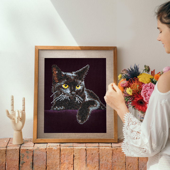 Diamond Dotz Midnight Cat - 11.0" x 14.0"