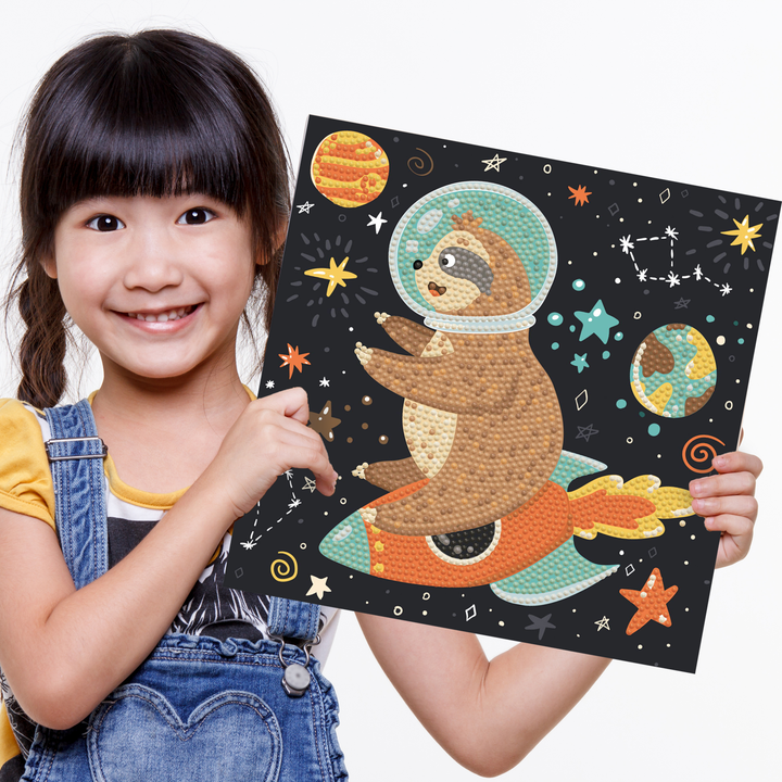 Diamond Dotz Decorative Box Sloth Rocket - 8.7" x 8.7"